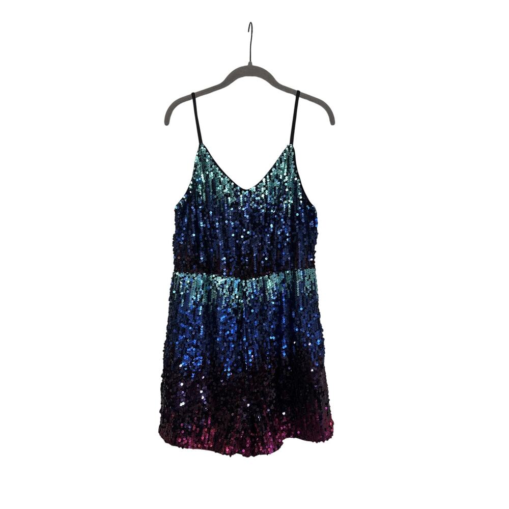 Drank Sequin Cami Dress Size L Multicolor Ombre Jumpsuit dress - Picture 2 of 9